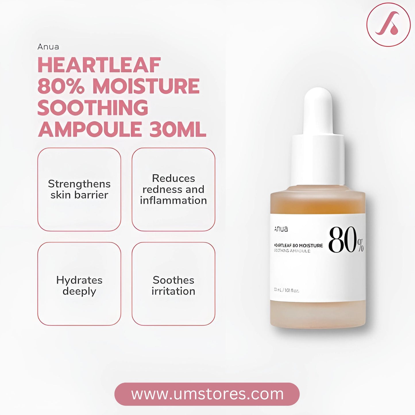 Anua Heartleaf 80% Moisture Soothing Ampoule (30ml)