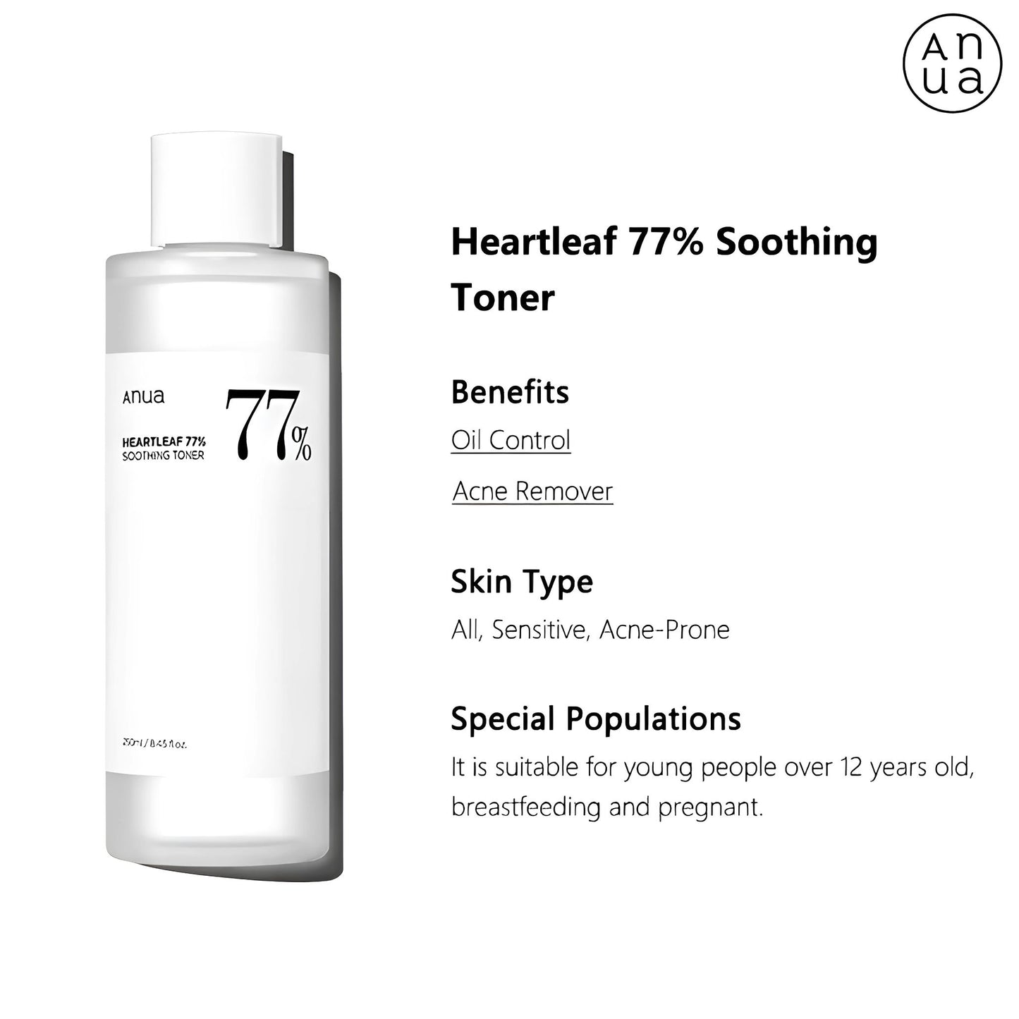 Anua Heartleaf 77% Soothing Toner 250ml