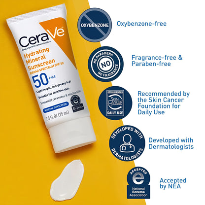 CeraVe Hydrating Mineral Sunscreen SPF 50