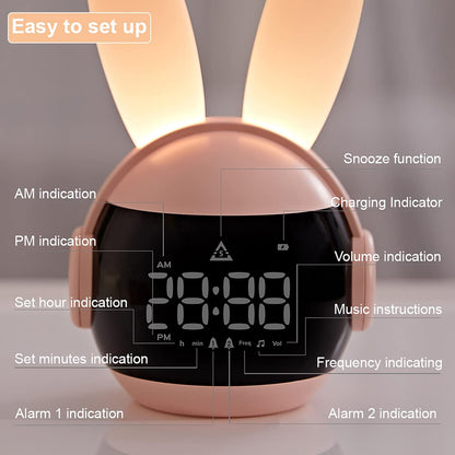 Rainbow Rabbit LED Digital Alarm Clock