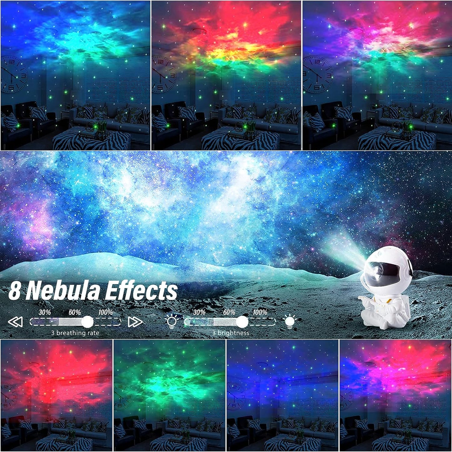 Galaxy Star Projector LED Night Light Starry Sky Astronaut Projectors